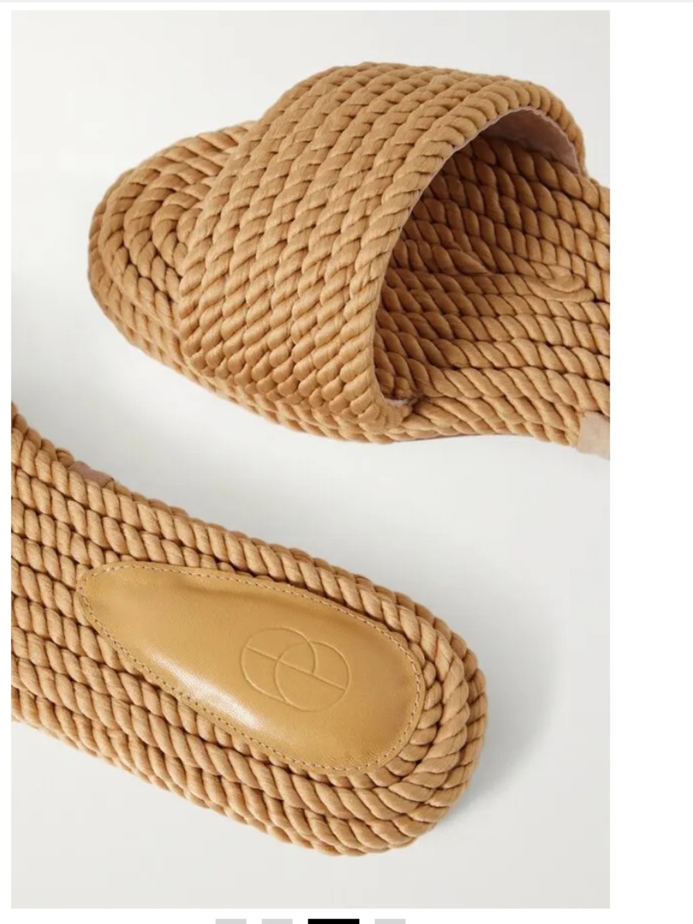 Porte & Paire Braided Rope Slide Sandals in Tan Women’s Size 36